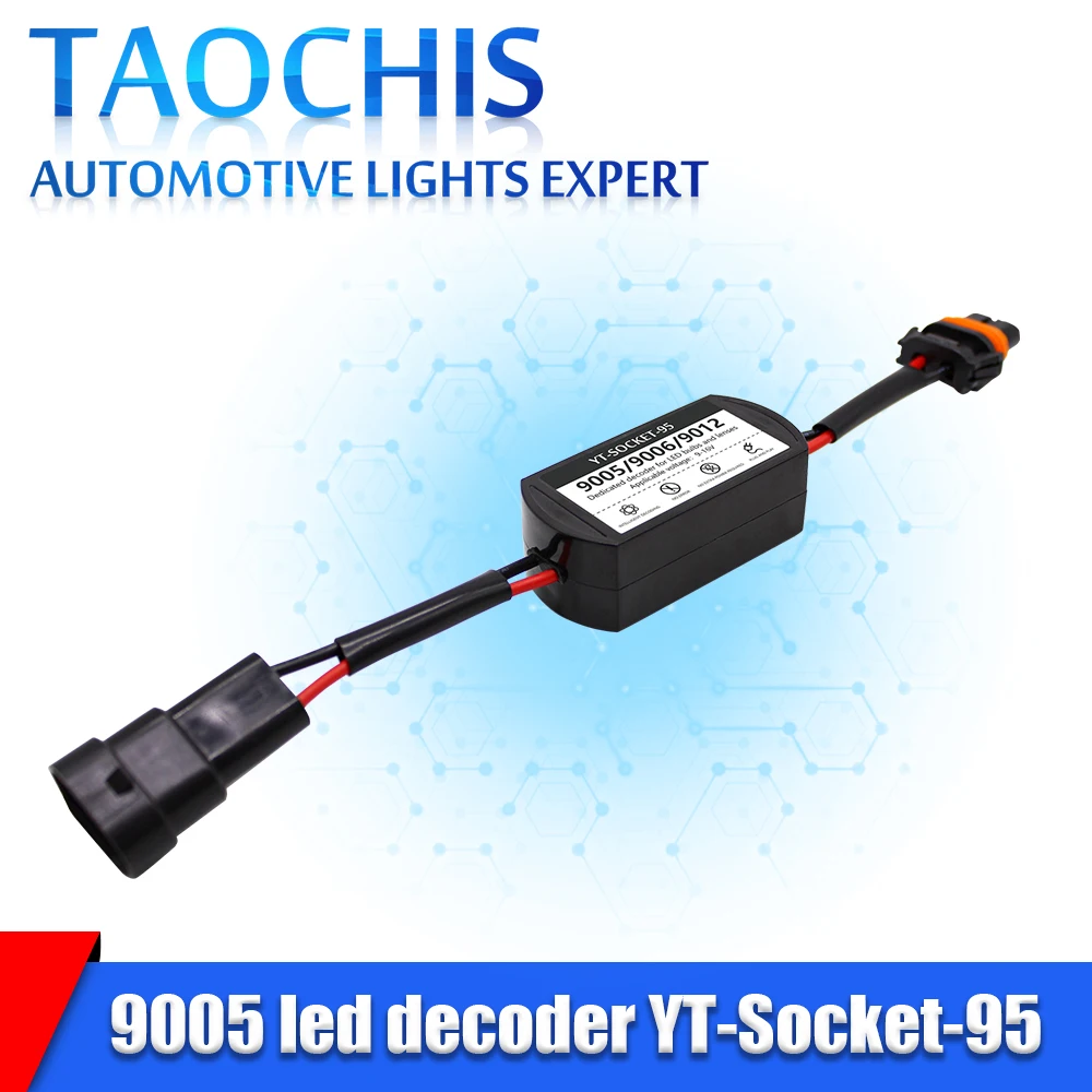 TAOCHIS 2pcs 9-16V 9005 9006 9012 Bulb LED Lens Car LED Resistor Decoder Can-bus Error Interference Canceller Carlight Accessory