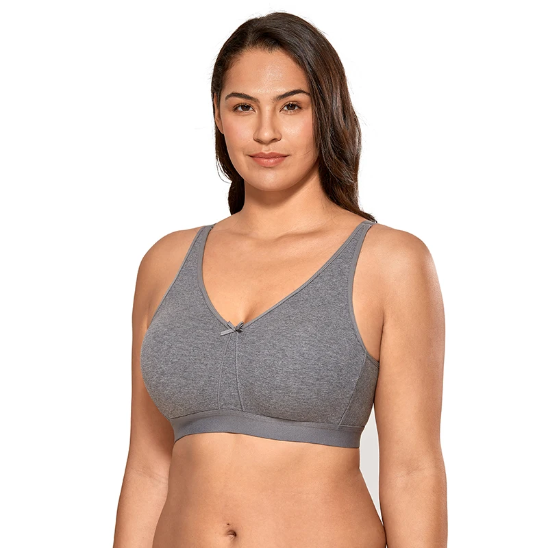Women's Plus Size Seamless No Padding Full Coverage Wirefree Cotton Bra