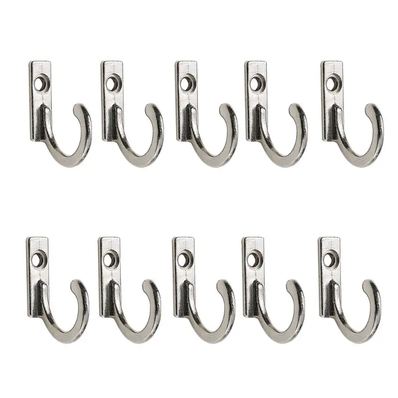 10 Pcs Zinc Alloy Hat Hanger Vintage Towel Coat Small Wall Hooks Heavy Duty Robe Holder Entryway Single Hole Hooks  Dropship