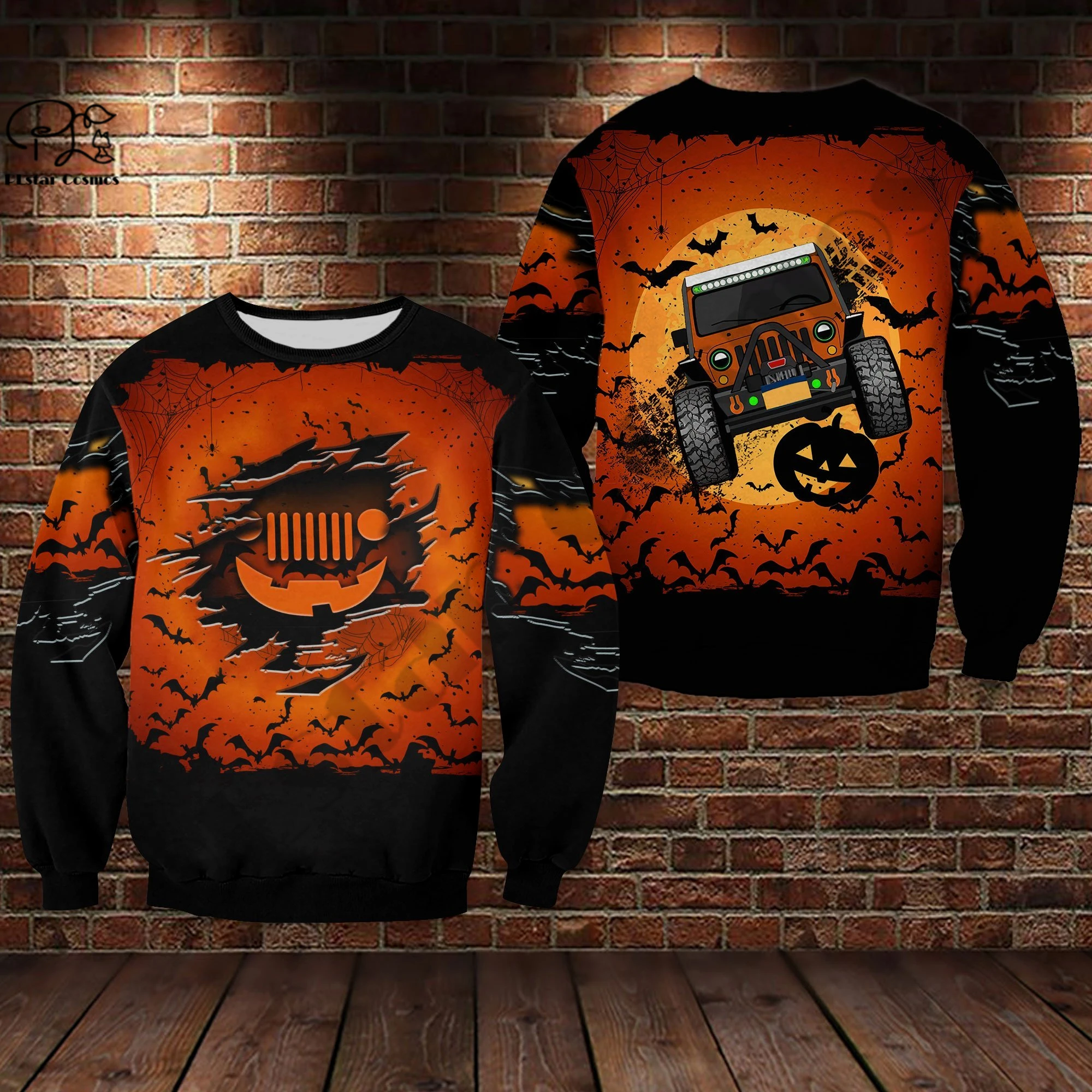 PLstarCosmos 3Dprinted Newest Pumpkin Car Halloween Art Funny Harajuku Streetwear Unique Unisex Casual Hoodies/Sweatshirt/Zip -3