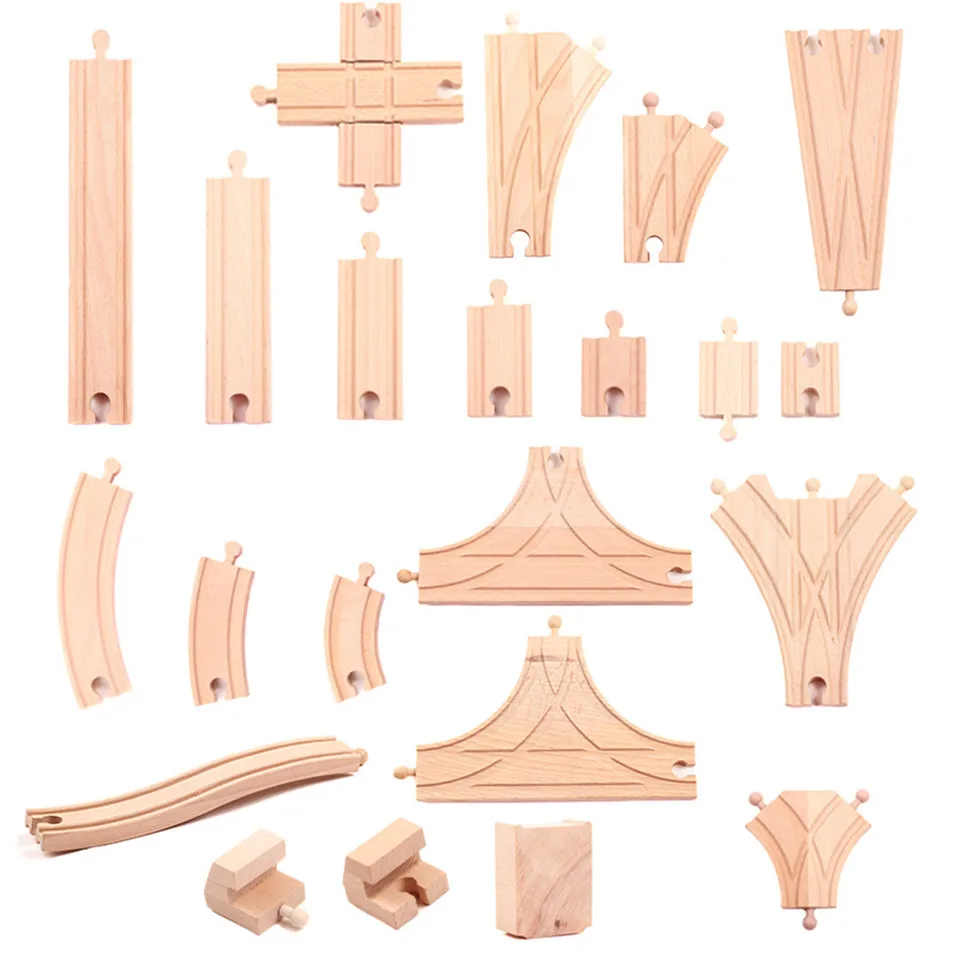 Wooden Scene track accessories Bridge A X Rail / Y rail / double crossing track fit for Brio Wooden Train Boy/ Kids Toy