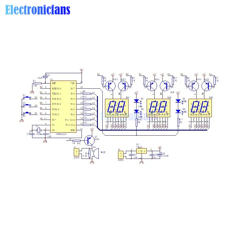 Diymore kit fai da te C51 orologio elettronico tubo digitale Display a LED Suite modulo elettronico parti DC 7-12V 6 bit orologio fai da te