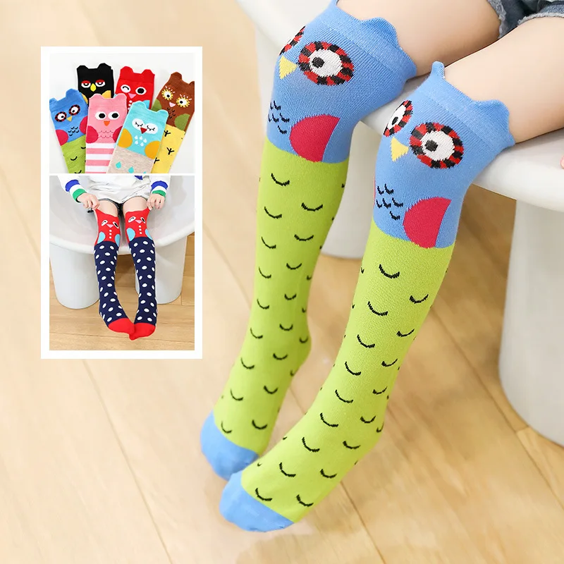 Girl Socks  Knee Socks Kids Dance Legwarmers Cute Bear Animal Cartoon 3 -12 Years Old Cotton Long Tube Princess