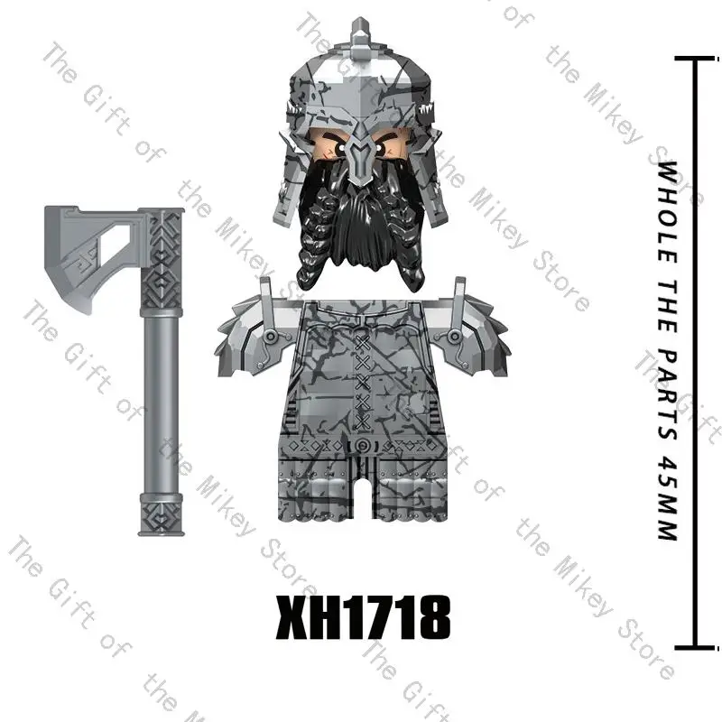 One Set Medieval Time Knight Dwarf Soldier Elves Figures Building Blocks Accessories Armor Shield Weapon Toys For Children X0314