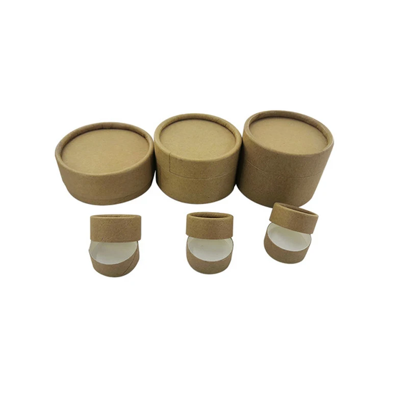 Kraft Paper Cosmetic Container, Cardboard Cream Jar, Lip Balm, 100% Biodegradable, Eco Friendly, 0.3OZ,50 PCs/Lot