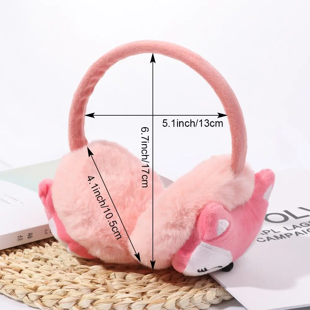 1PC Cute Winter Warm Earmuff Cartoon Fox Plush Thicken Soft Adjustable Ear Cover for Aldult Kids Kawaii Outdoor Headband Earflap