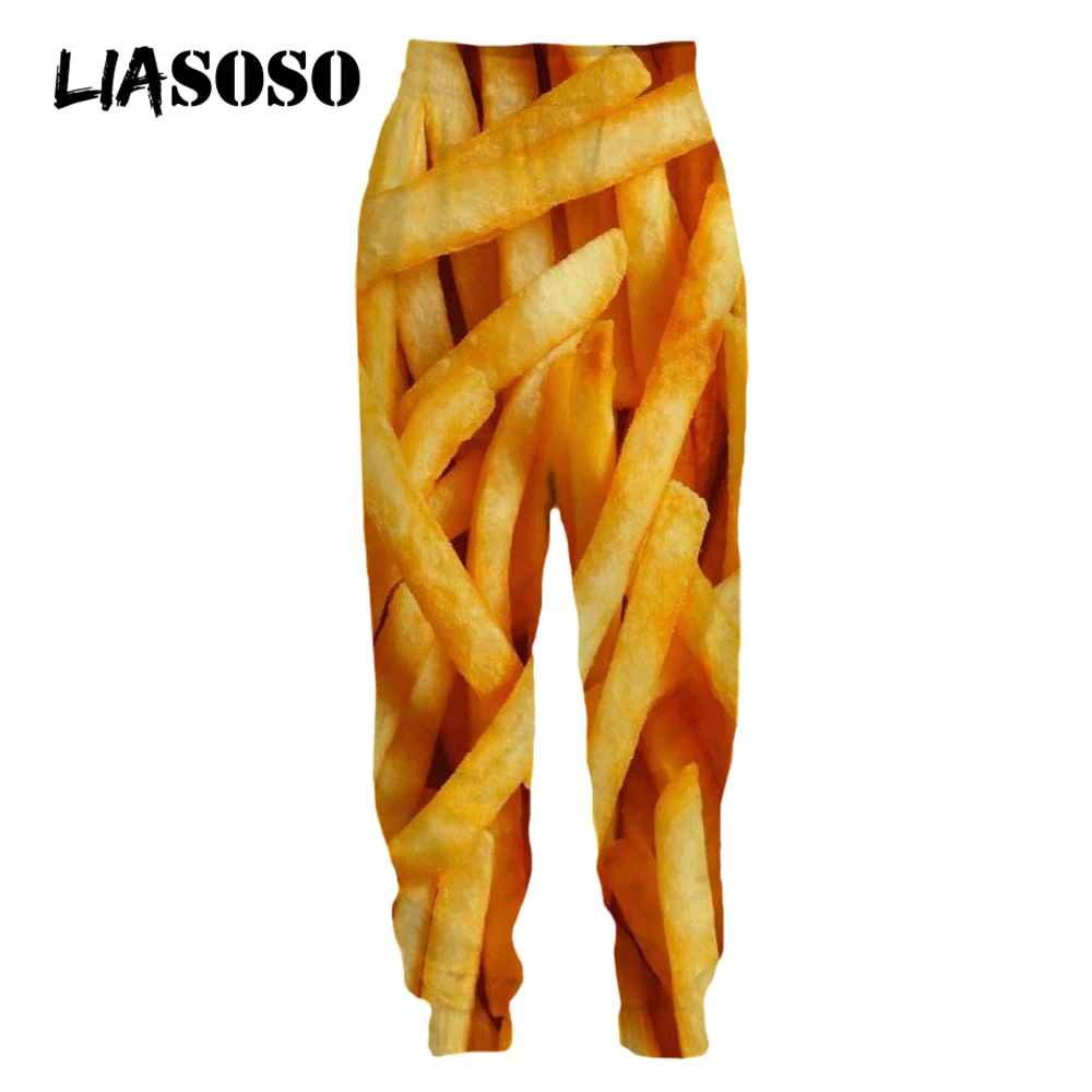 LIASOSO 3D Print Food Men Women's Pants  French Fries Casual Street Fashion Sweatpants Jogger Trousers Loose oversized Pants