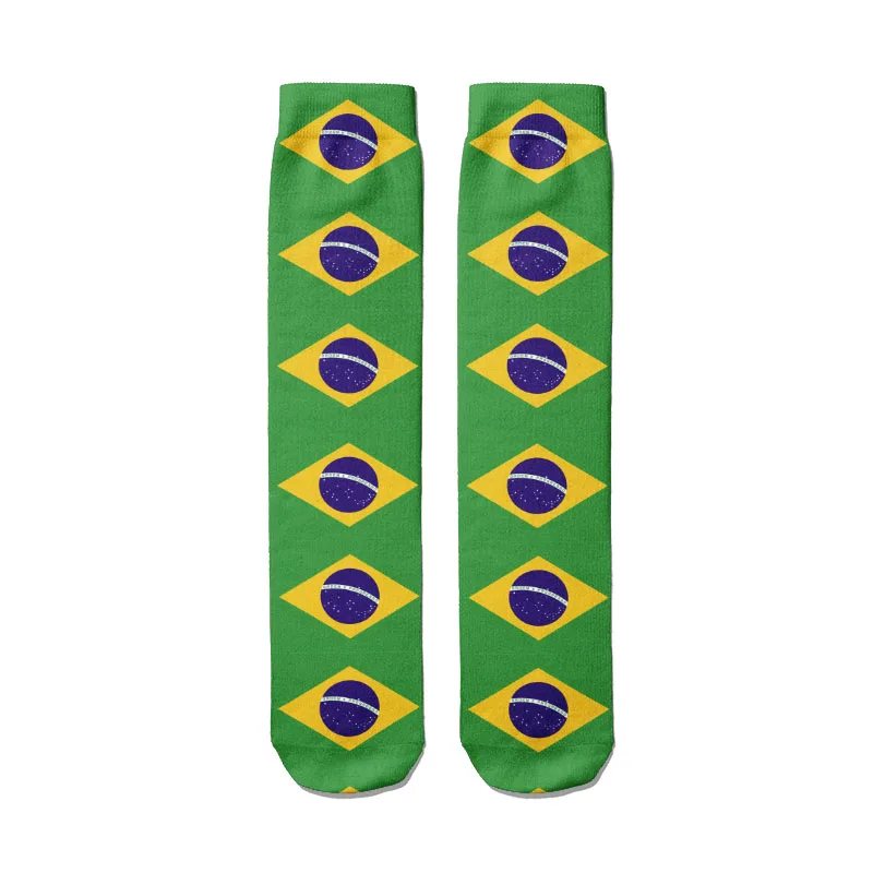 Mode Flagge Spanien Brasilien USA 3D Gedruckt Socken Für Männer Frauen Casual Hohe Qualität Baumwolle Kawaii Socken Straße Skateboard Socken