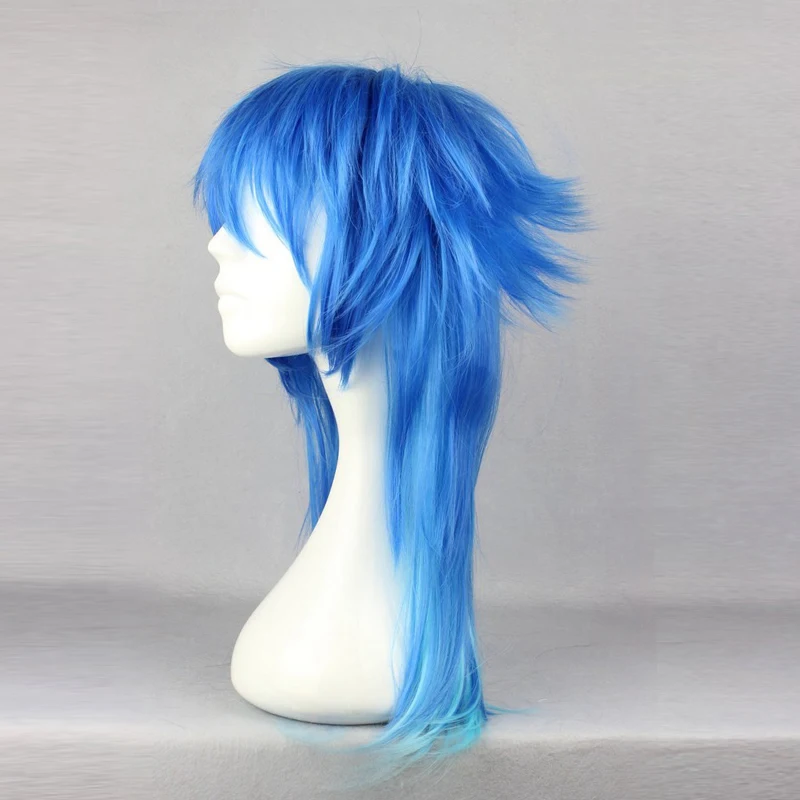 Dramatical Murder DMMD Seragaki Aoba Wig Ombre Blue Heat Resistant Synthetic Hair Cosplay Wigs + Wig Cap