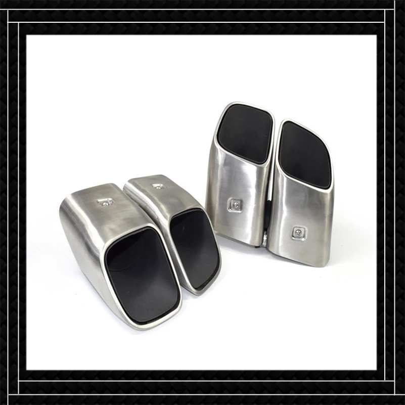 

For Porsche Macan Change Turbo Sport Style 4-Outlet Stainless Steel Exhaust Pipe Tip Muffler Tailpipe Nozzles Car Accessories