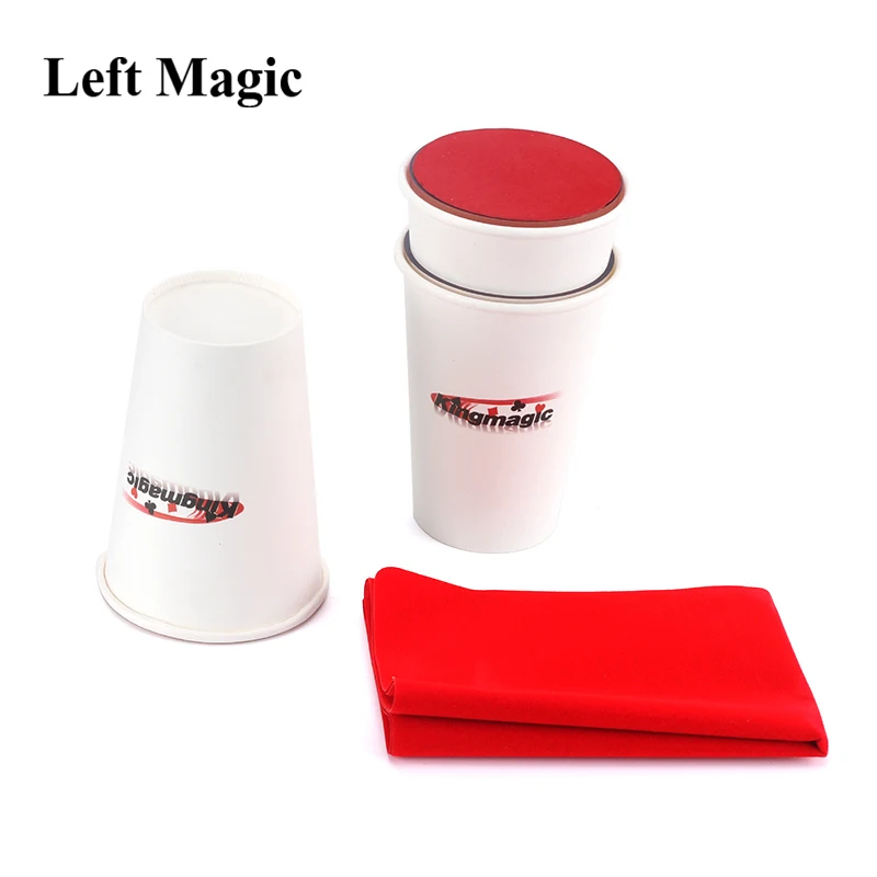 Cup And Coin Illusions Magic Tricks Coin Cross Magic Props Cup Close Up Stage Magic Accessary Magician Magic Funny Mentalism