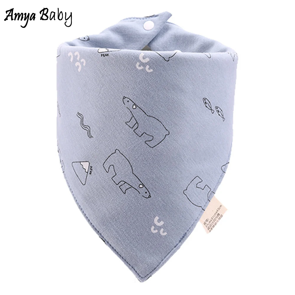 High Quality Soft Baby Bibs Triangle Double Layers Cotton Baberos Cartoon Character Baby Bandana Bibs Dribble Bibs Towel