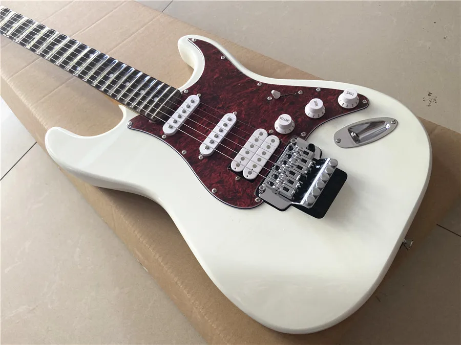 Inheriting the classic cream white double electric guitar rosewood fingerboard fan groove, can be customized