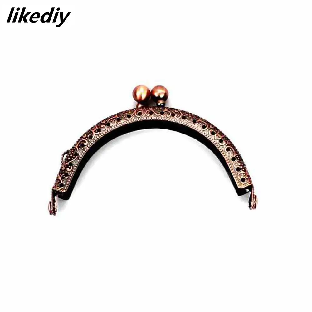 1 Piece 8.5 CM Size Double Bead Semicircular Metal Purse Frame Kiss Clasp Clutch DIY Bag Accessory