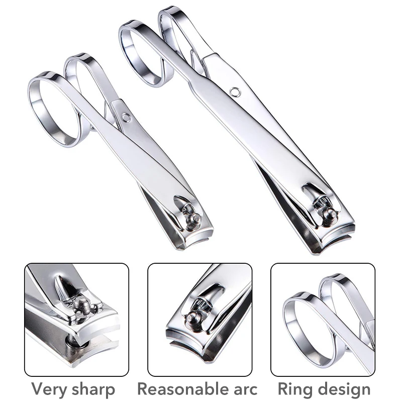 1pcs 2 Size Carbon Steel Nail Clipper Cutter Professional Long handle Manicure Trimmer Toe Nail Clippers Knife Nail Care Tools