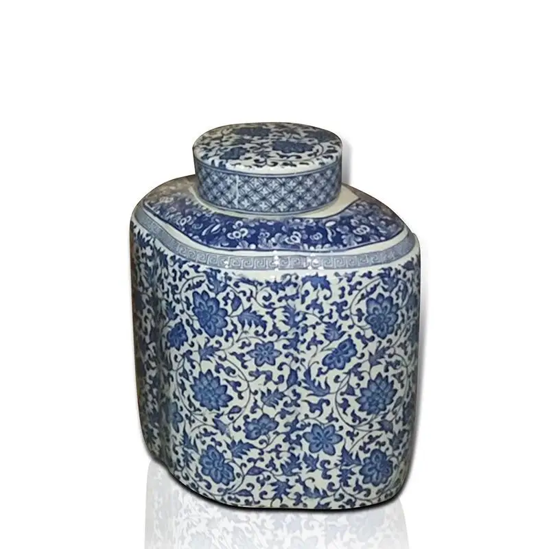 Jingdezhen Ceramics storage jar pot New Chinese Style Blue And White Tea Pot porcelain jar vase