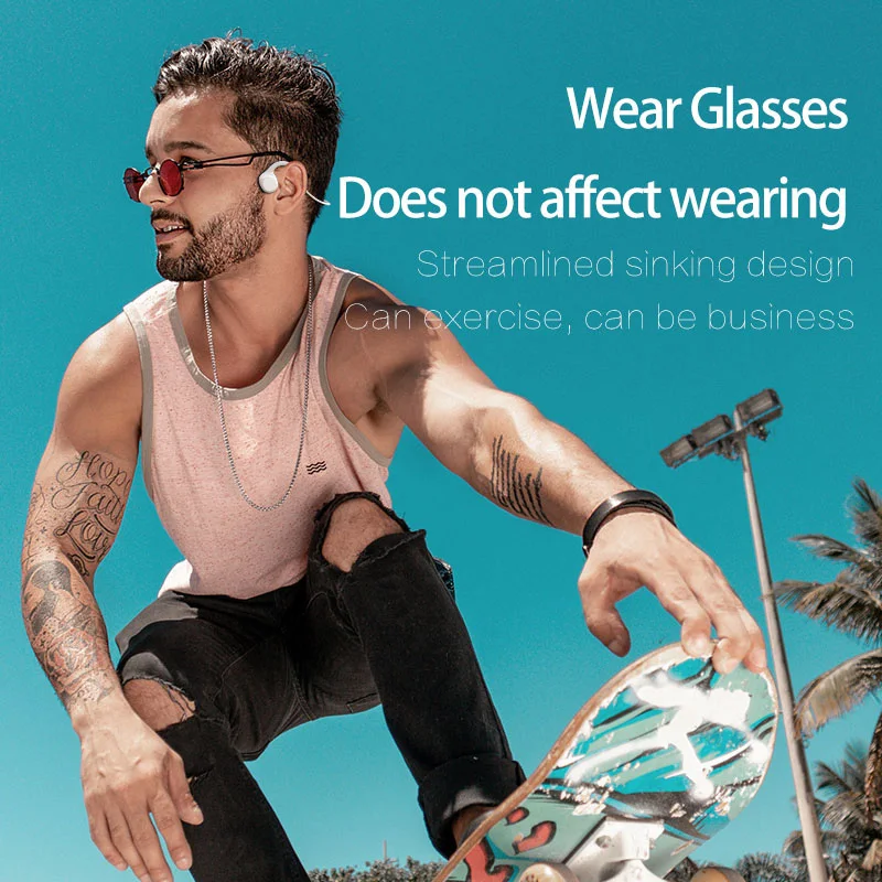 DOSII-Auriculares deportivos inalámbricos B16, audífonos impermeables con Bluetooth 5,0, conducción ósea verdadera, micrófono para correr al aire libre