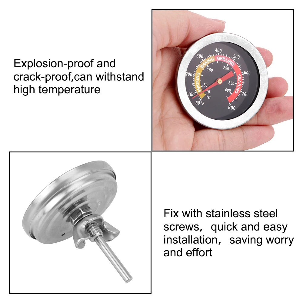 Instant Read BBQ Smoker Grill Thermometer for Kitchen Home Baking Oven Thermometer 0-400℃ Household  Cooking Temp Gauge