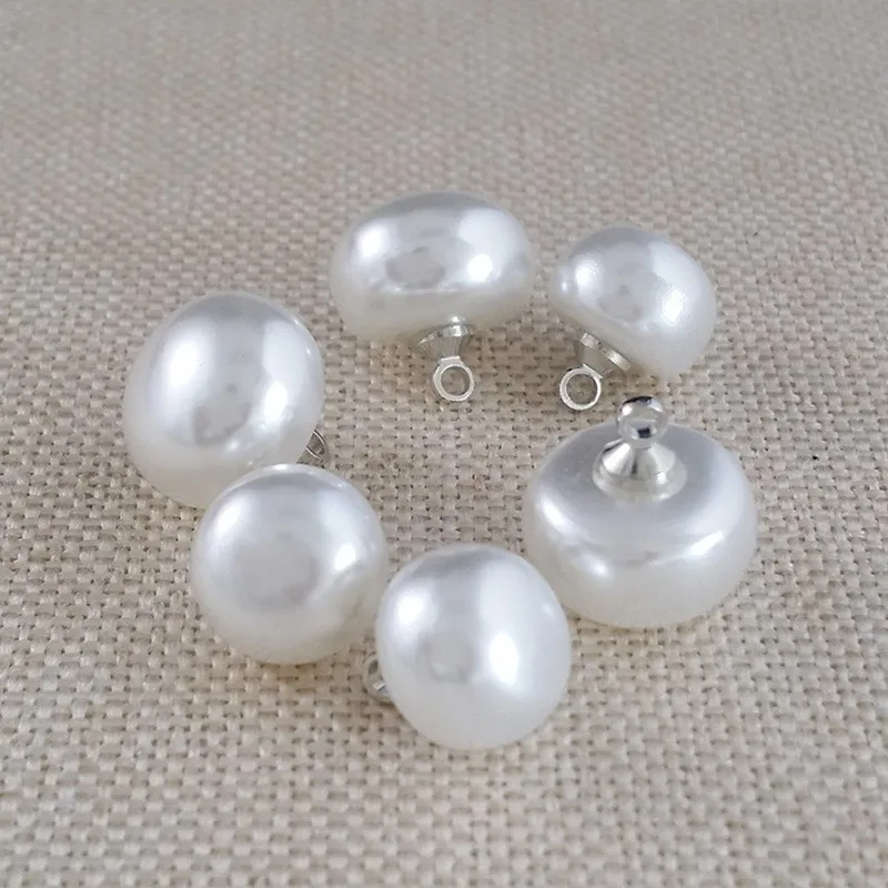 10Mm 20PCS เห็ด Faux Pearl เสื้อ Semicircle ปุ่มทอง Shank ปุ่มสำหรับเสื้อผ้าผู้หญิงเด็กตกแต่ง Mini เย็บ