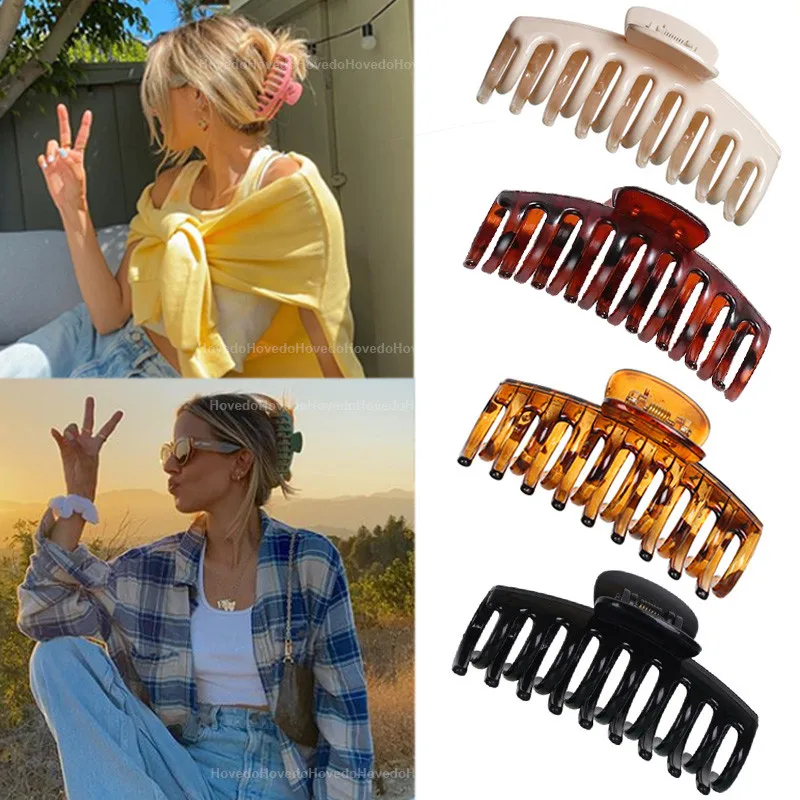 Hot Sale Solid Color Claw Clip Large Barrette Crab Hair Claws Bath Clip Ponytail Clip For Women Girls Hair Accessories Gift