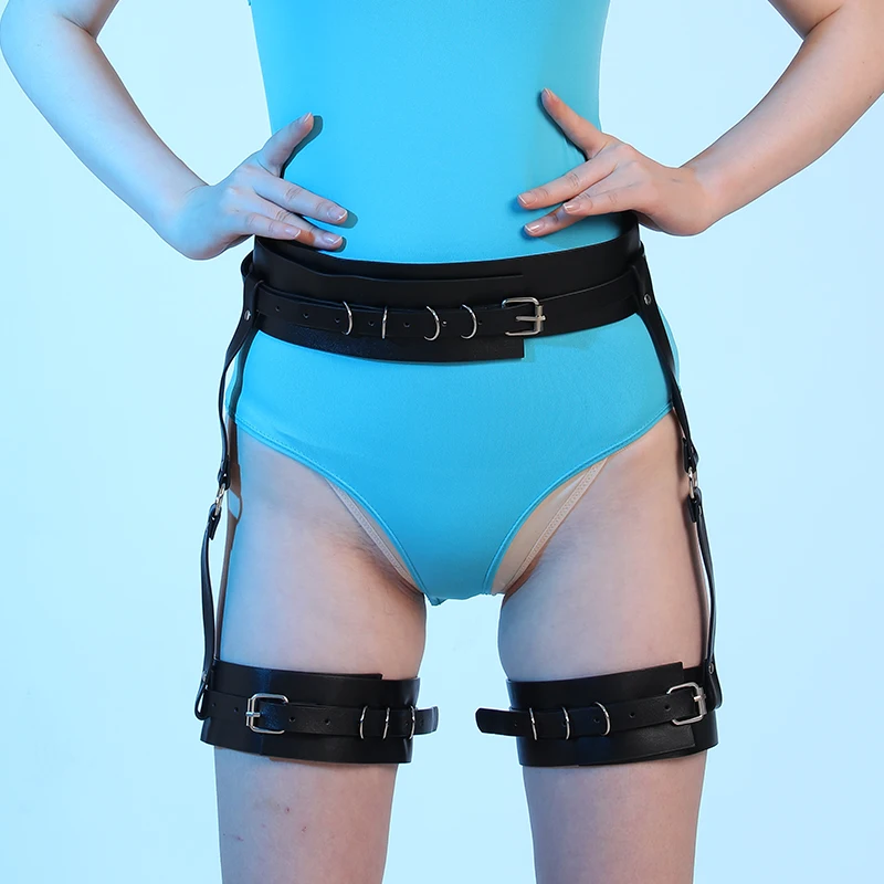 Leather Leg Thigh Harness Women Erotic Body Strap Harness Belt Wide Belts For Women Garter Sexy Lingerie BDSM Suspender Belt