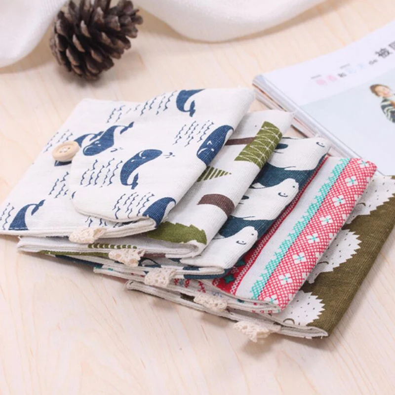 1Pcs Printed Cotton And Linen Drawstring Storage Bags For Underwear Shoes Travel Storage Bags Clothes Sundries Organizer 3 Size