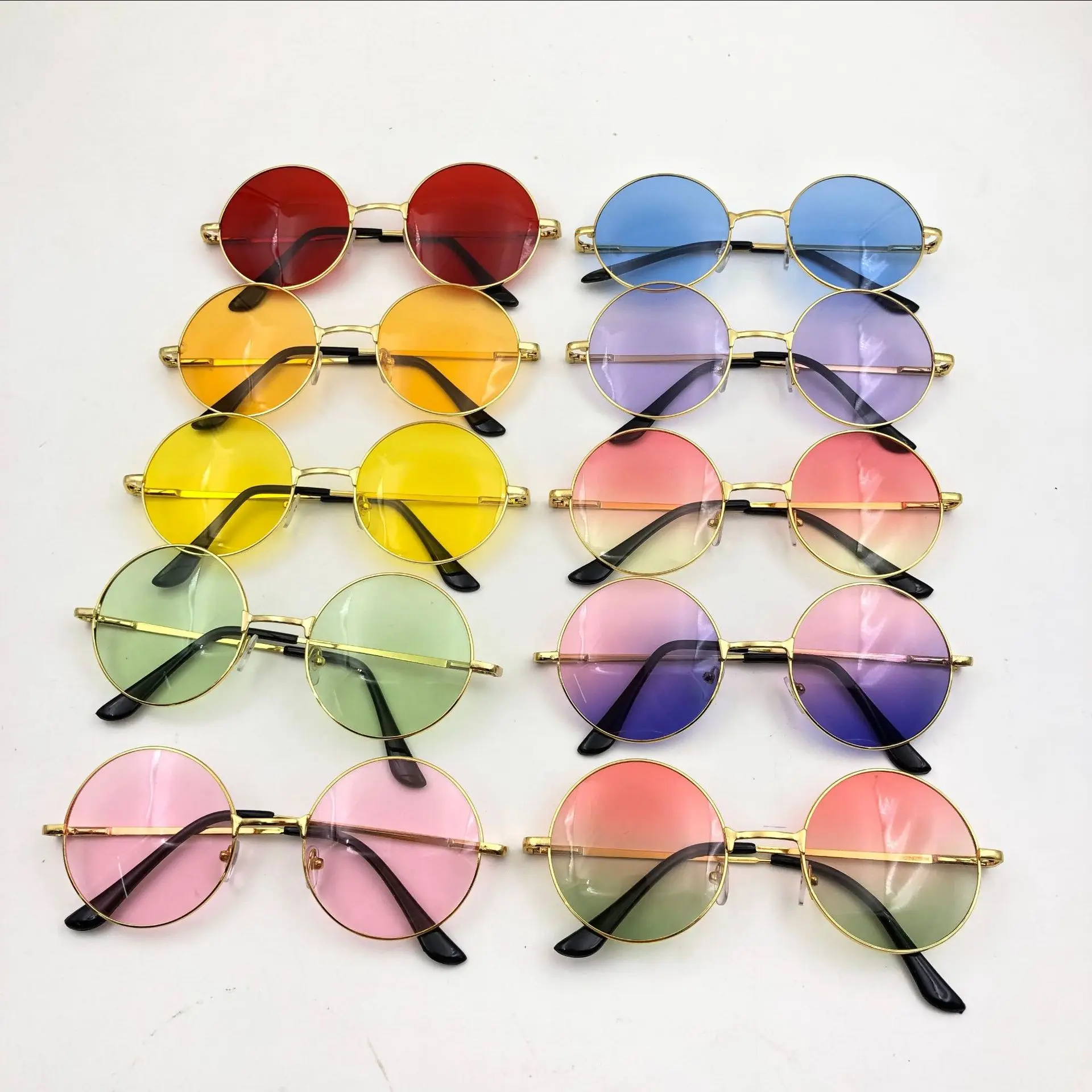 2024 New Metal Prince Mirror Classic Round Sunglasses Transparent Progressive Ocean Piece Fashion Big Frame Glasses