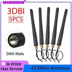 Antena lora de 433 MHz, conector macho SMA 3dBi, 433 mhz, IOT, direccional, RP-SMA de 21cm a ufl./ IPX 1,13, Cable Pigtail