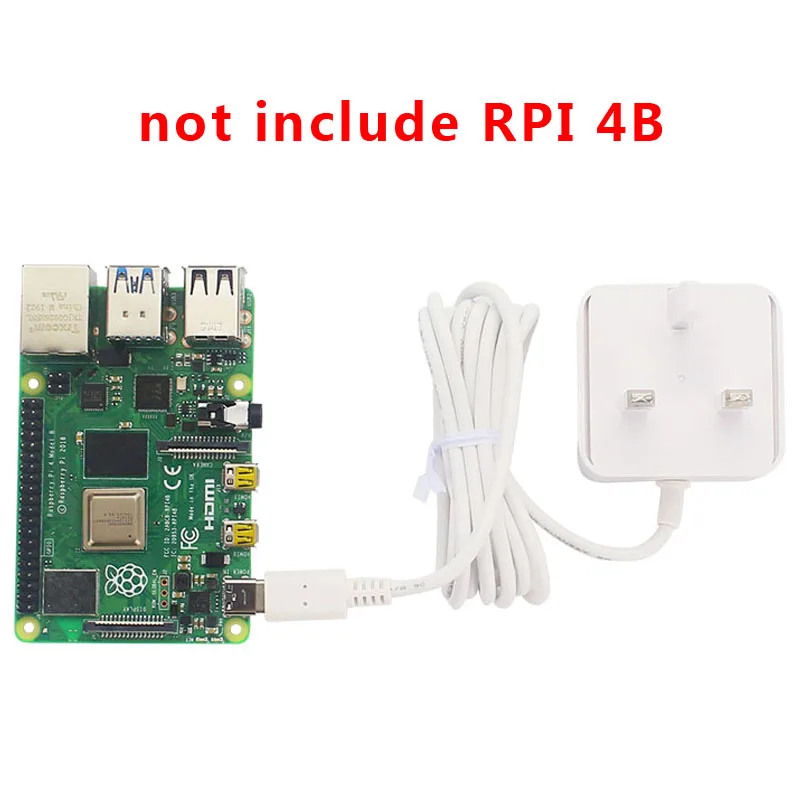 Official Raspberry Pi 4 Power Supply 5V 3A Charger EU UK US Plug Recommended USB-C Power Adapter for Raspberry Pi 4 Model B