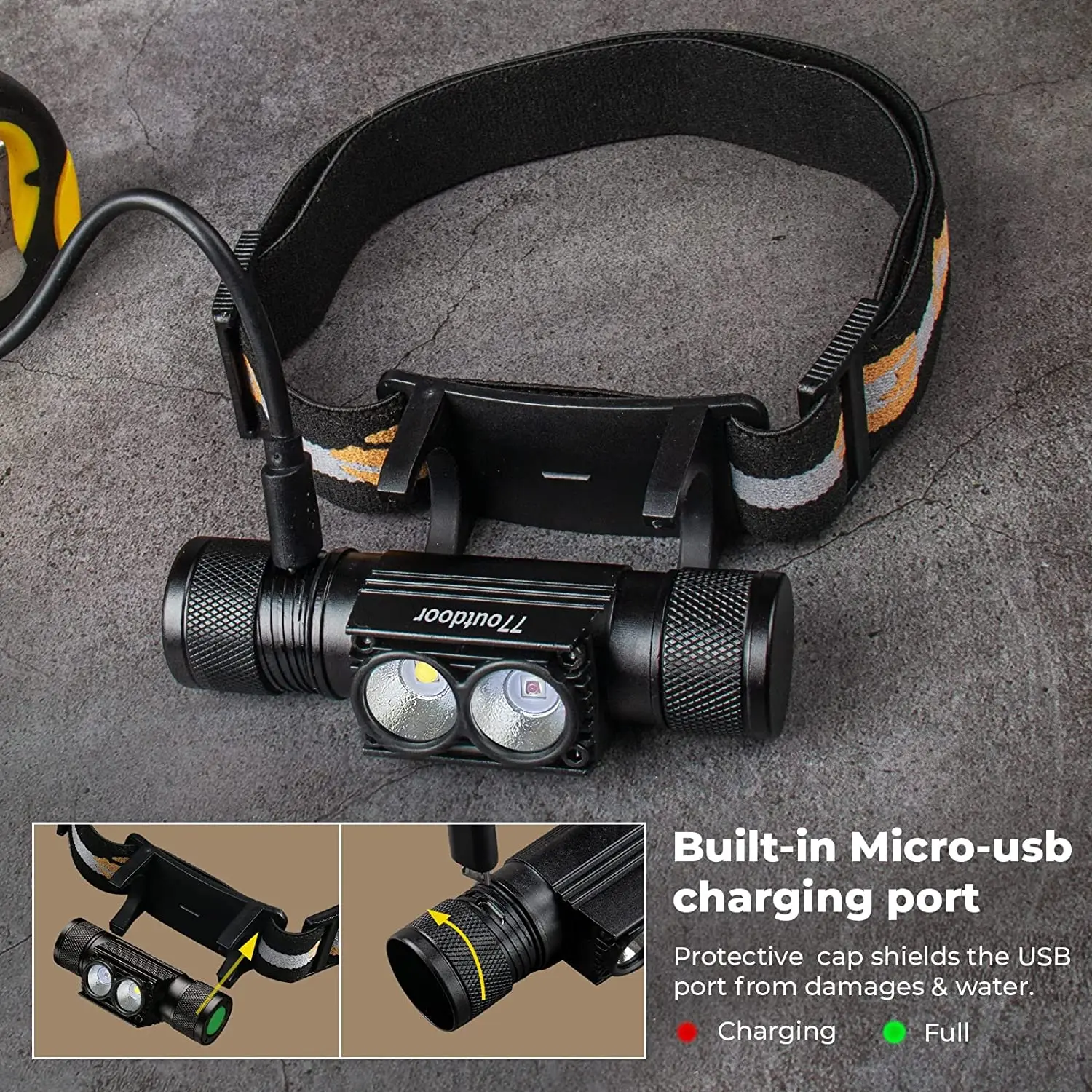 H25LR LED Rechargeable Headlamp Powerful Head Flashlight with 90 High CRI Bright White Light and 660nm Deep Red Torch