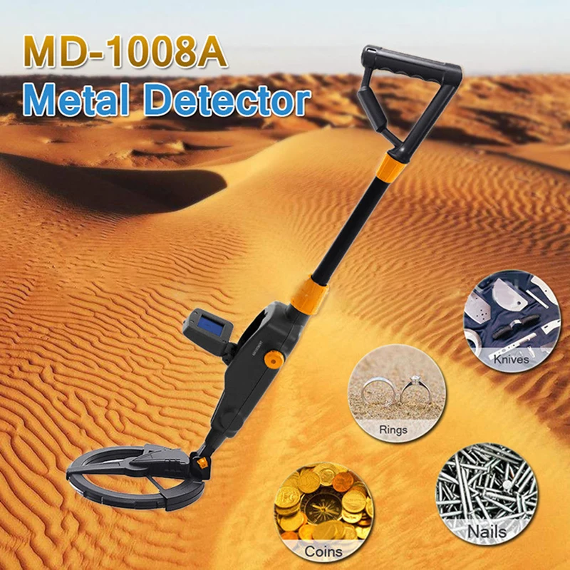 MD1008A Waterproof Metal Detector Liquid Crystal Treasure Finder Gold Detector Sensitive Search Coil Beach Underground Detection