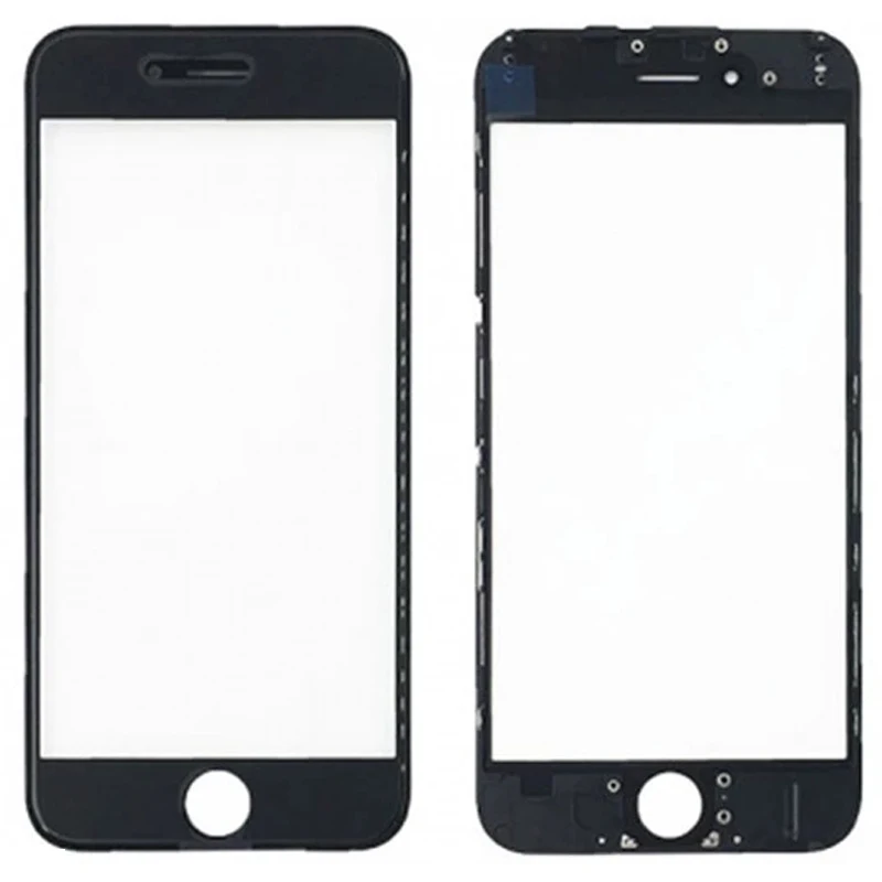 Outer Glass For iPhone 5 5s 6 6s plus 7 plus 8 Plus Repair Parts Only Touch Screen Glass Front Frame + Hot Glue Bezel + OCA