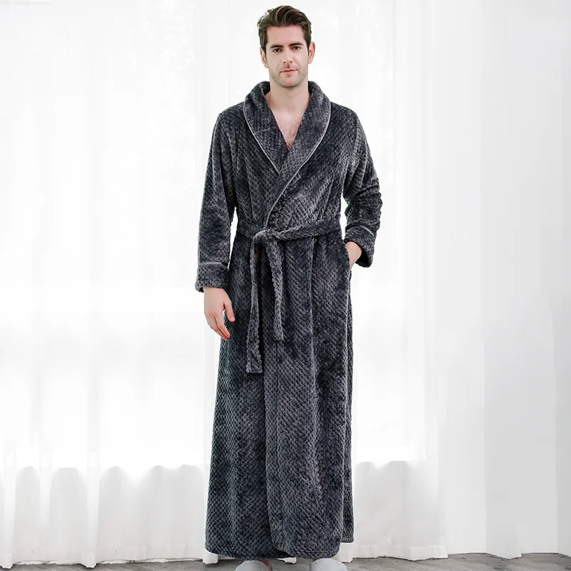 Aanpassen Nama Datum Vrouwen Mannen Warm Dobby Coral Fleece Badjas Winter Dikke Flanel Thermische Kimono Dressing Gown Bruid Peignoir