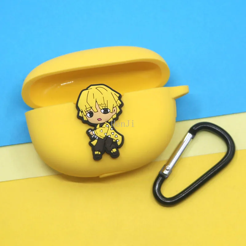 น่ารักการ์ตูน Demon Slayer หูฟังซิลิโคนสำหรับ Huawei Freebuds 4i ชุดหูฟัง Protector Shell อุปกรณ์เสริม Hook