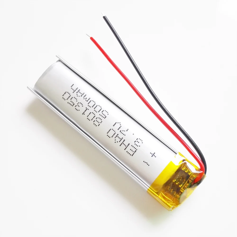 3.7V 500mAh Lithium Polymer LiPo Rechargeable Battery 801350 Cells For Mp3 Bbluetooth GPS PSP Speaker Recorder Camera Headphone