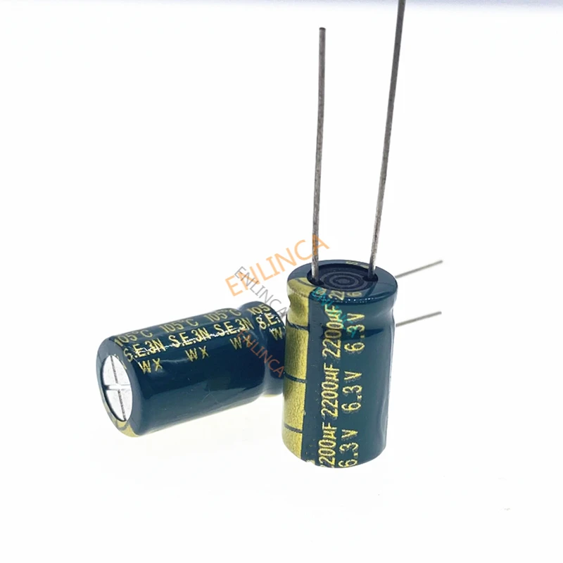10 pces 6.3v 2200uf 8*16mm capacitor eletrolítico de alumínio de alta frequência de baixa impedância 2200uf 6.3v2200uf 20%