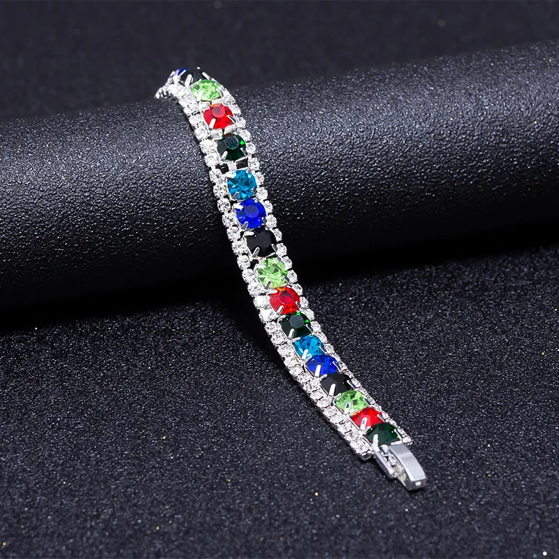 Multi-style fashion bridal crystal wedding bracelets and bracelets full shiny rhinestone bridal love pendant chain bracelet