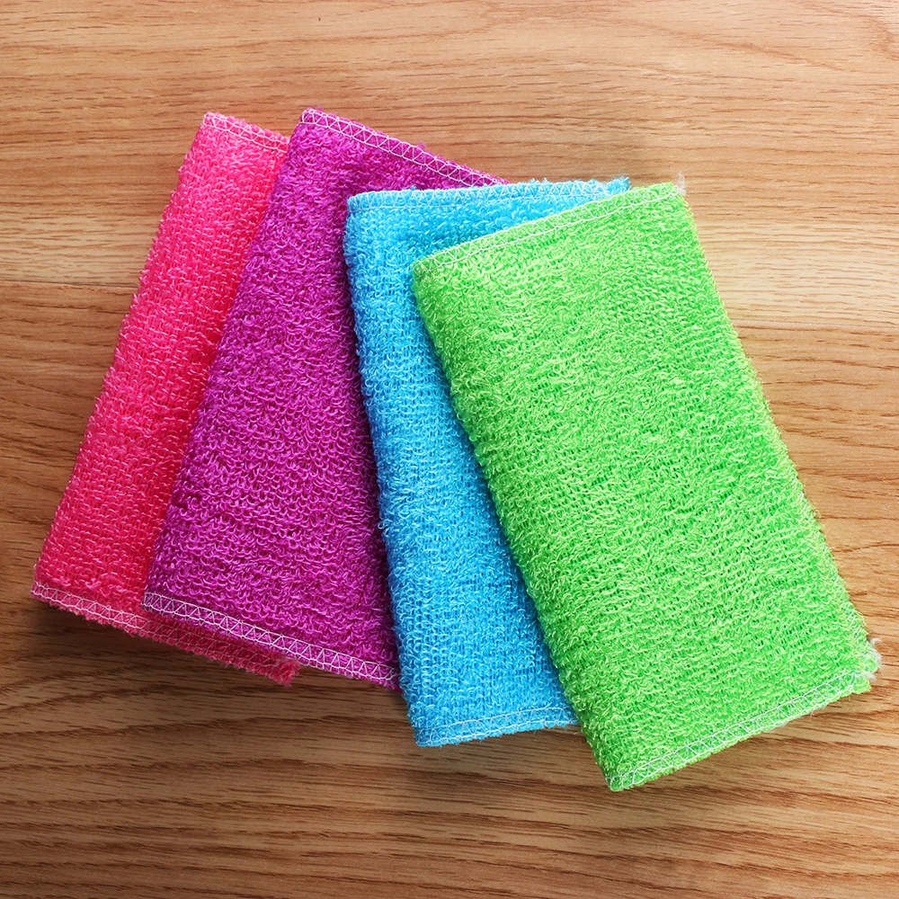 5PCS/Pack High Efficient Anti-grease Dish Cloth Bamboo Fiber Washing Towel Magic Kitchen Scouring Pad Cleaning Wiping Rags