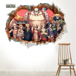 3D Cartoon Window Broken Anime poster wall effect wall stickers for kids room Bedroom Wall decals Posters kids Gifts Mural