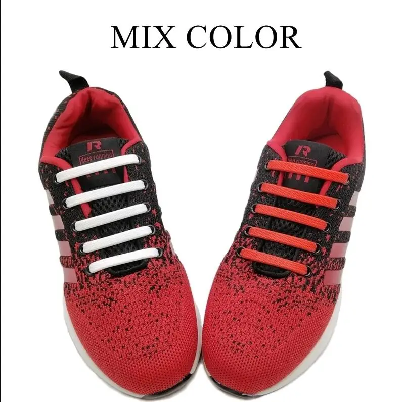 16pcs or 12pcs/lot Creative Women men No Tie Shoelaces Elastic Silicone Shoe laces For Adults Kids Shoes Shoelace Shoe Laces