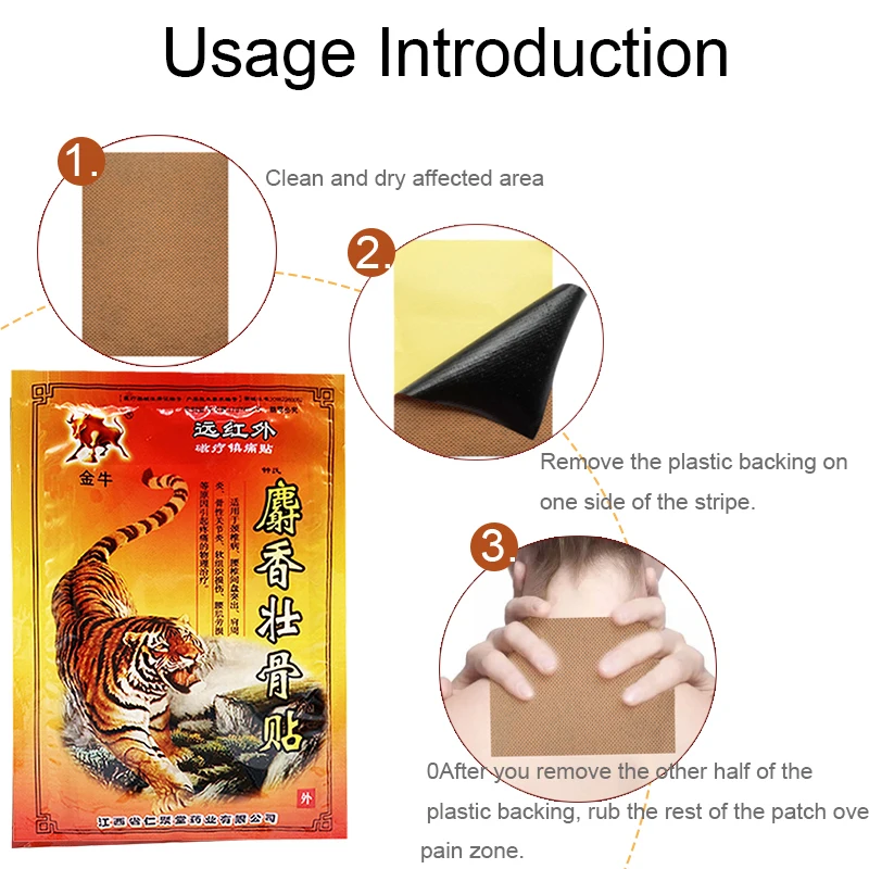 80PCS/Lot Tiger Balm Pain Relief Patch Fast Relief Joint Muscle Shoulder Back Aches Inflammations Health Care Medical Plaster