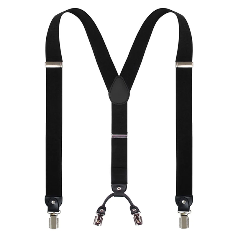 High Quality Plain Black Suspenders for Men Brand New  Wine Red Braces Unisex Strap Bretels Women Suspenders Strap With Gift Box