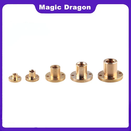 Imagen 2 del producto T5 T6 T8 T10 T12 T14 T20 tuerca de tornillo de plomo paso 1/2mm plomo 1/2/3/4/8/10mm/12mm/14mm tuerca de tornillo de plomo de latón para piezas CNC impresora 3D