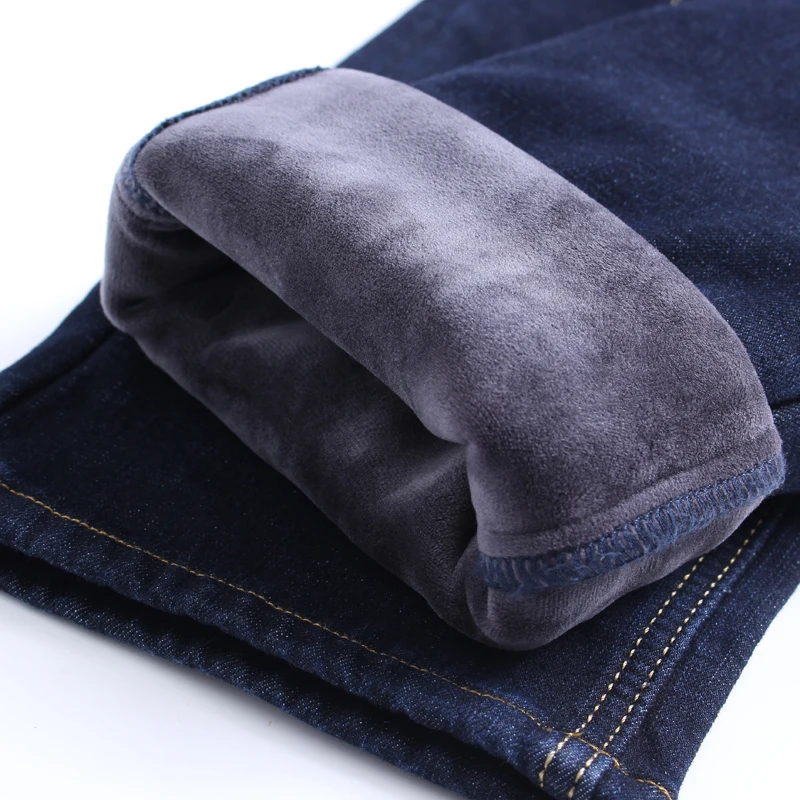 Calça jeans slim fit quente masculina, calça jeans grossa stretch de lã, preta e azul, moda empresarial, nova marca, inverno, 2023