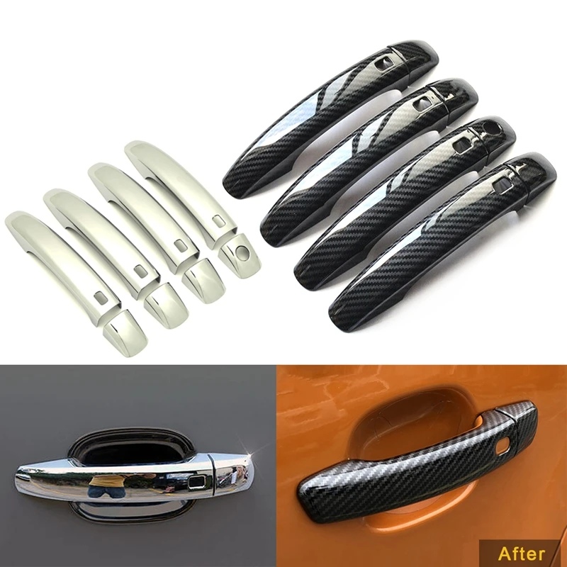 

For Audi Q3 Q5 A4 B8 2009-2015 Carbon Fiber Style Refit Car Door Handle Cover Decoration Trim Protection Sticker