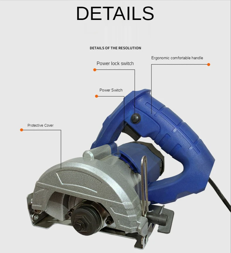 석재 목재 금속 타일용 다기능 원형 톱, 고출력 절단기, 전기 톱 전동 공구, 220V, 1.15KW