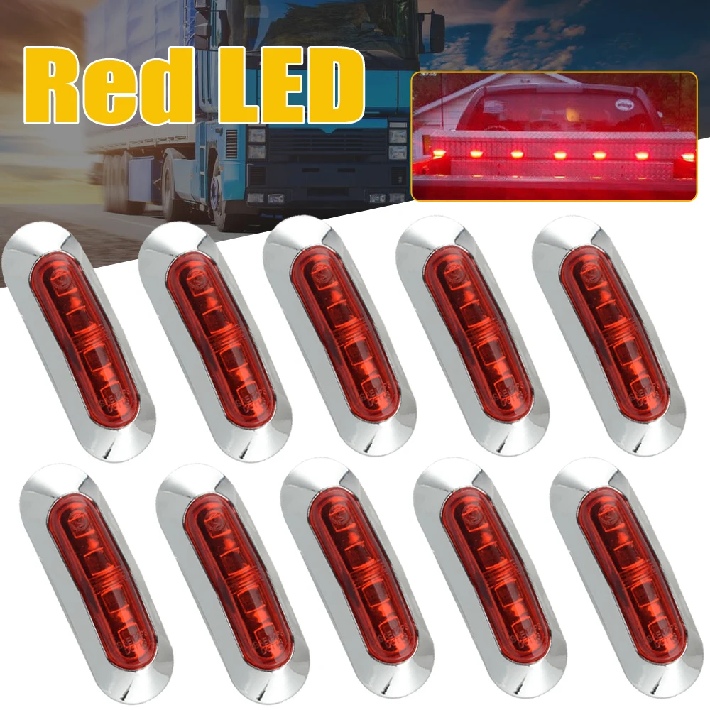 10x4 LEDサイドマークランプ,清算距離インジケーター,車,トラック,トレーラー,12V-24V,警告灯,赤付属品用