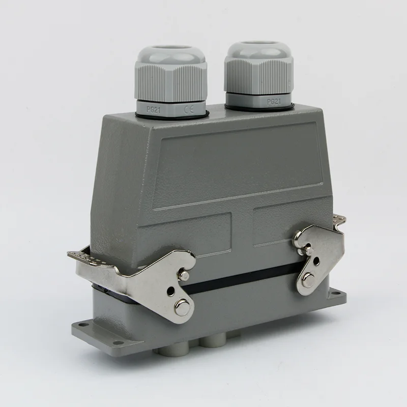 Heavy duty linker 12 core double outlet hdc-hk-4/8 rectangular industrial waterproof aviation plug socket 80A