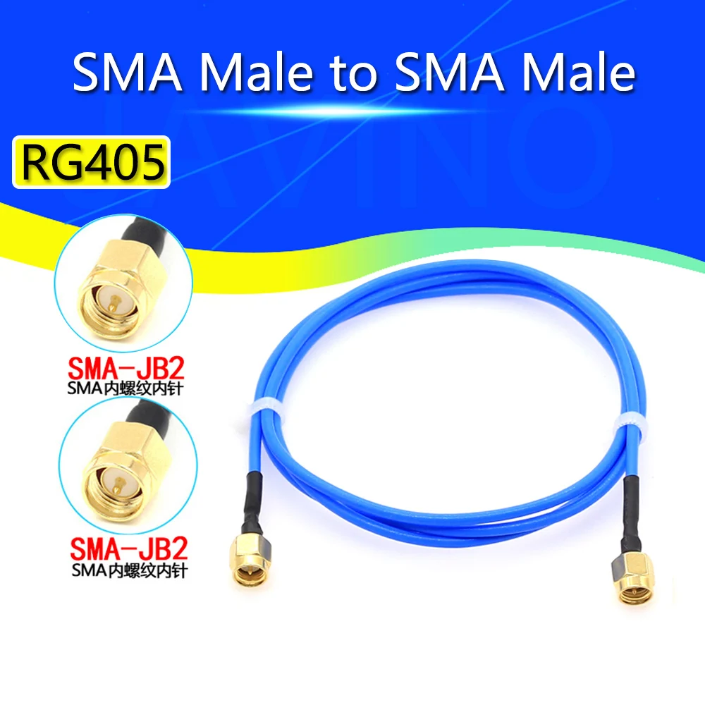 Javino SMA to SMA connector straight RF Coaxial cable SMA male to SMA male RG405 086 cable Blue skin adapter