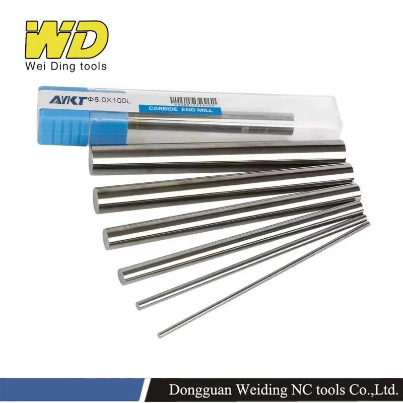 AYKT 1pcs CNC milling tools 2mm 3mm 4mm 5mm 6mm carbide round Rods bar high wear resistance solid carbide rod bar